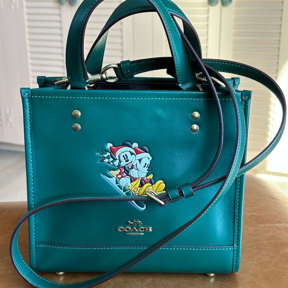 Coach Green Shoulder Bag with Disney Design